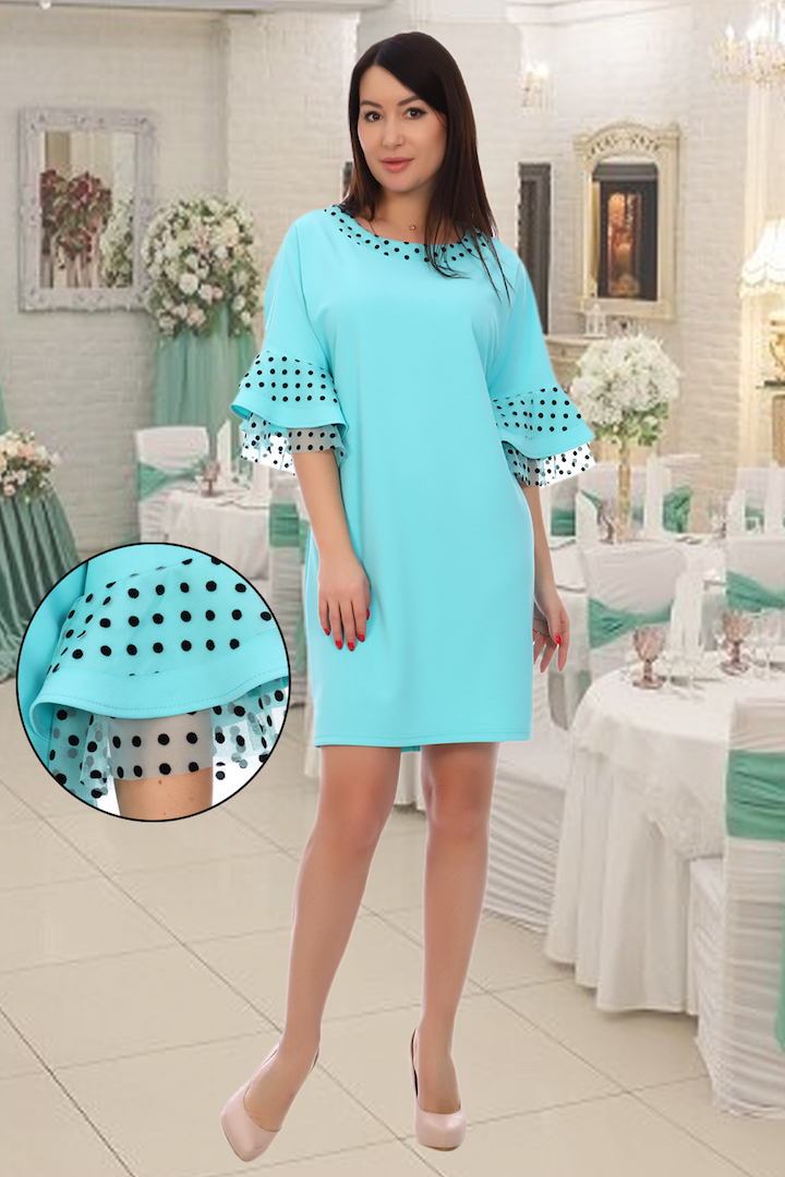 Фото товара 20411, нарядное ментоловое платье